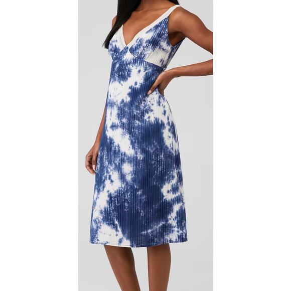 Line & Dot Fay Lace Trim Dress Blue Tie Dye Size M - Picture 1 of 10